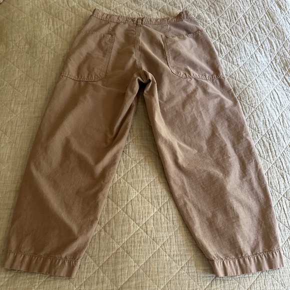 Everlane Barrel Leg Cropped Utility Pant - Taupe - Size 12 - Picture 2 of 7